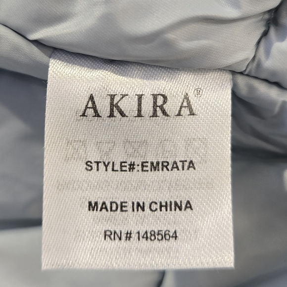 AKIRA Coat Blue Denim Jacket with White Faux Fur Removable Lining Oversized NWOT - Picture 12 of 15